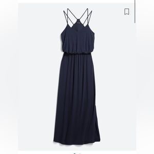 Navy Blue Knit Maxi Dress